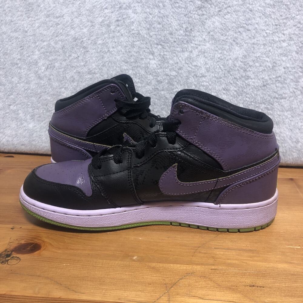 NIKE Air Jordan 1 Retro Joker Night Vision Black Purple Green Shoes Size 5Y 2012 - Picture 10 of 13